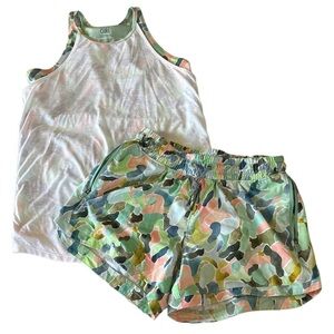 Athleta girl Camo Tank Top and Shorts Set